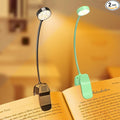 2 Packs Rechargeable Book Reading Light - Adjustable Brightness, 3 Color Temperatures, 30+ Hours Runtime - Eye Care 10 LED Lamp for Reading for Bed,Back to School Gift for Student-Green & Black