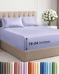 Extra Deep Twin XL Sheet Set - 4 Piece Breathable & Cooling Sheets - Hotel Luxury Bed Sheets Set - Easy & Secure Fit - Soft, Wrinkle Free & Comfy Sheets Set - Lavender Sheet Set w/Extra Deep Pockets