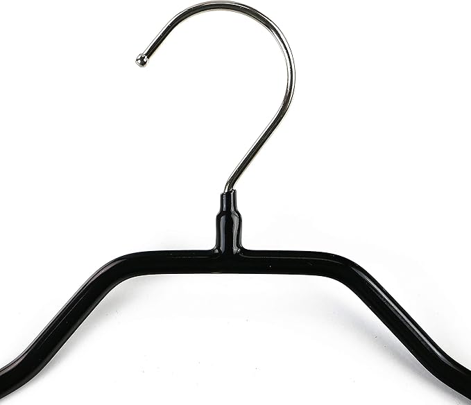 Mawa by Reston Lloyd BodyForm Series Non-Slip Space-Saving Clothes Hanger for Jackets, Suits and Coats, 16-1/2", Style 42/L, Black, Set of 2