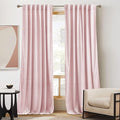 RYB HOME Pink Velvet Curtains 102 inches, Back Tab Soft Fabric Room Darkening Thermal Insulated Luxurious Home Decor Curtains for Living Room Bedroom, W 52" x L 102", 2 Panels Set