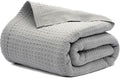 Salt Earth 100% Cotton Throw Blanket, Twin, 68"x92" Waffle Throws for Home, Bedrooms, Outdoor and Cozy Couch, Modern Bed Room Decor Blankets, Lightweight, All Season Western Blanket (Scottish Grey)