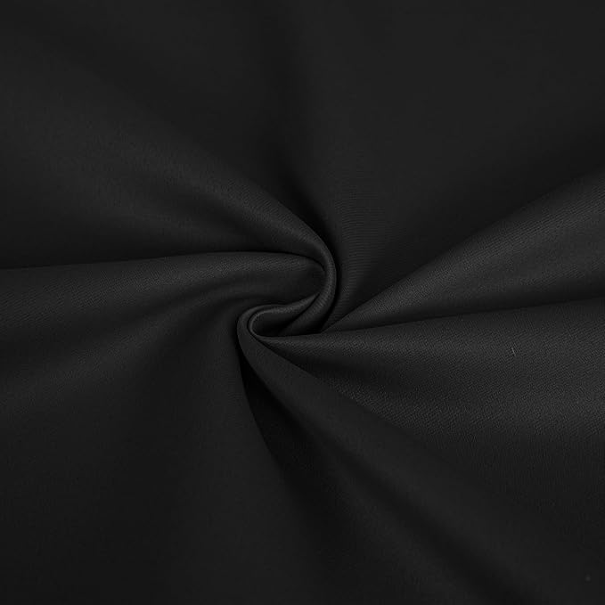 Blackout Curtains 72 Inch Length 2 Panels Set, Black Out Curtains for Bedroom 72 Inch Long, Rod Pocket Energy Saving Room Darkening Drapes for Living Room Window Dark Grey(W52 x L72)