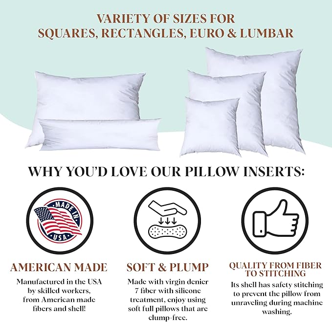 Pillowflex Synthetic Down Pillow Insert - 16x40 Down Alternative Pillow, Ultra Soft, Large Rectangle Body Sleeping Pillow, Lumbar, Long, Back - 1 Decorative Pillow Form