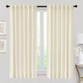 RYB HOME Velvet Curtains 63 inches Length, Back Tab & Rod Pocket Soft Fabric Curtains & Drapes for Bedroom Bathroom Cafe, Cream White, W 42 x L 63, 2 Panels Set