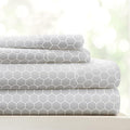 Linen Market Double-Brushed Patterned Microfiber Twin XL Sheet Set 3 Piece – Oeko-TEX Certified Ultra Soft & Wrinkle-Free - 16" Deep Pocket Sheets - Easy Care Twin XL Size - Honeycomb Light Gray