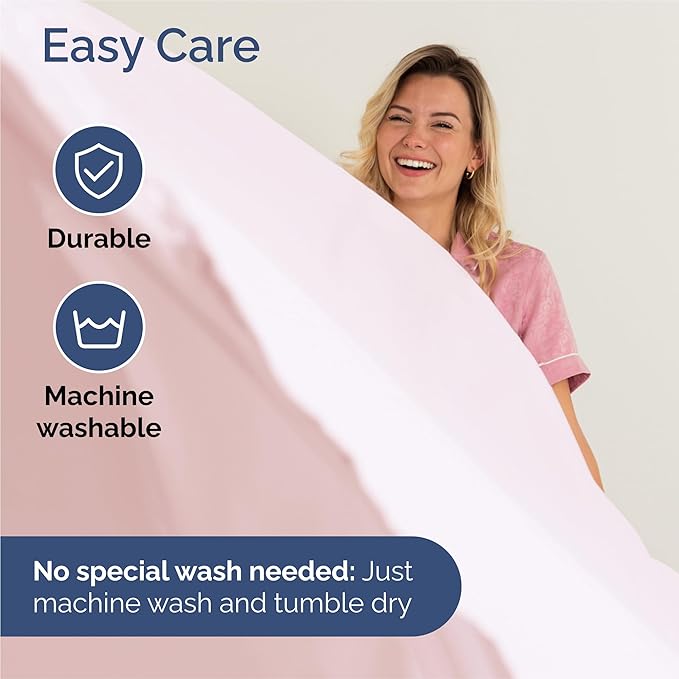 Split King 7 Piece Sheet Set - Cooling & Breathable - Hotel Luxury Bedding Includes Fitted Sheets for Women, Men, Kids & Teens - 1 Flat, 2 Fitted Sheets, 4 Pillowcases w/Deep Pockets - Lavender Pink