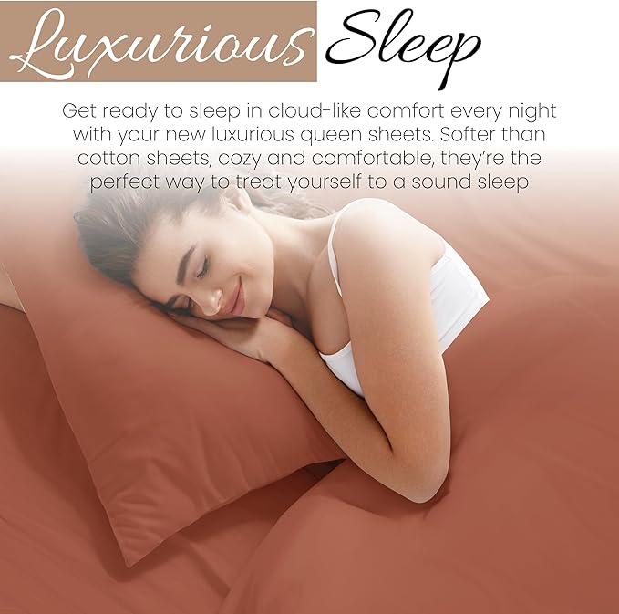 Linen Market Bed Sheets for King Size Bed (Clay) - Sleep Better Than Ever with These Soft and Cooling King Sheets - Deep Pocket Fits 16" Thick Beds - 4 Piece King Sheet Set