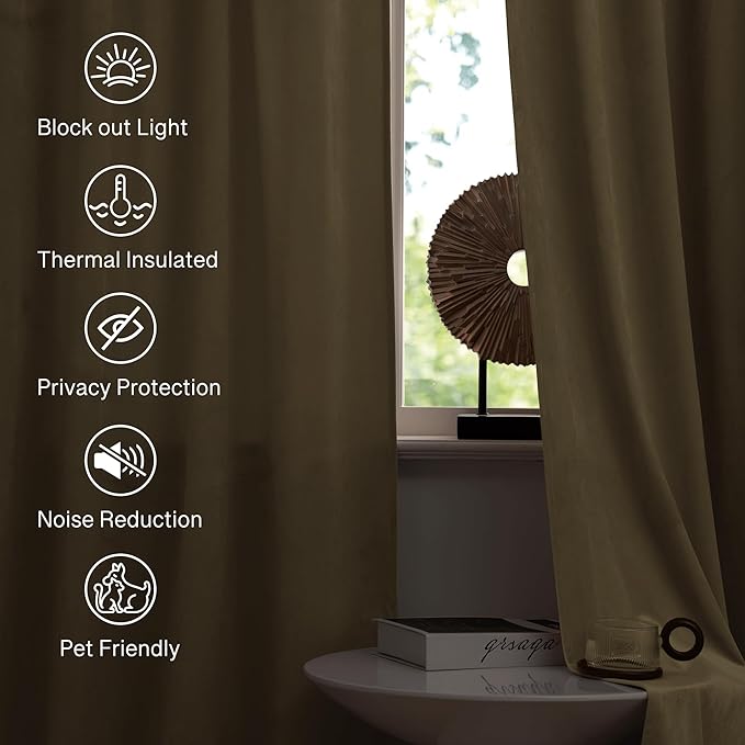 StangH Ivory White Velvet Curtains 90 inches for Living Room Super Soft Light Dimming Window Drapes for Nursery Kids, Privacy Protect Doorway Dividers, W62 x L90, 2 Panels