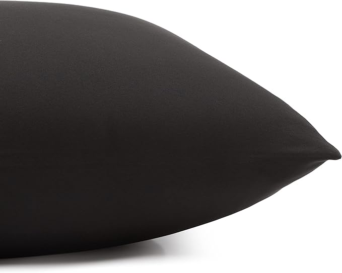 Amazon Basics Lightweight Super Soft Easy Care Microfiber 3 Piece Bedsheet Set with 14-Inch Deep Pockets, Twin XL, Black, Solid