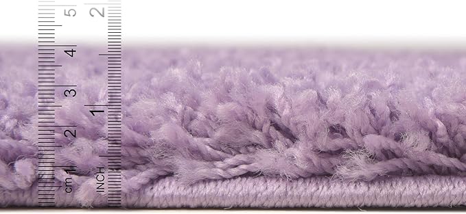 Unique Loom Solid Shag Collection Area Rug (3' 3" Round, Lilac)