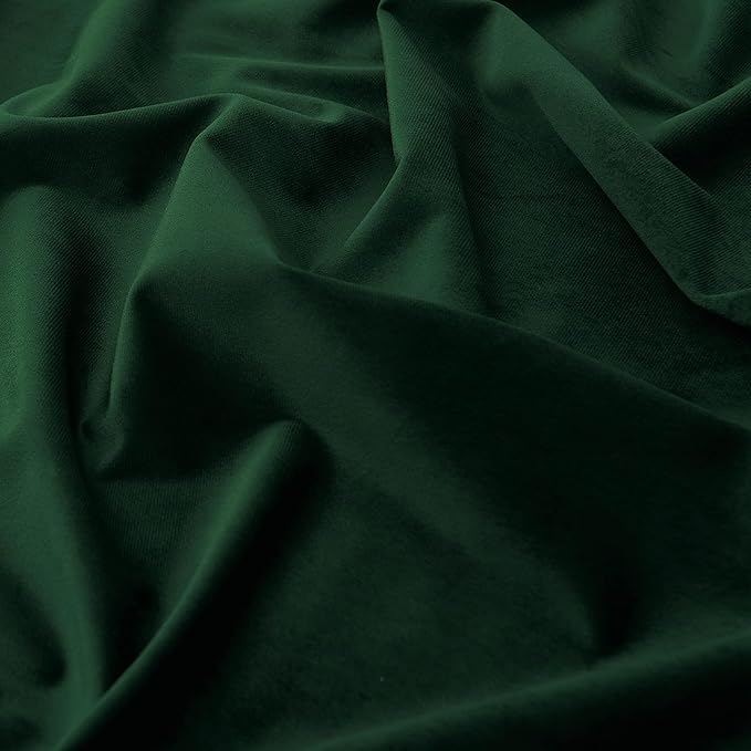 RYB HOME Living Room Curtains, Vintage Velvet Drape Soft Durable Texture Room Darkening Privacy Window Treatment Decorative Backdrop Thermal Curtain for Bedrooom, Hunter Green, W52 x L96 inch, 2 Panel