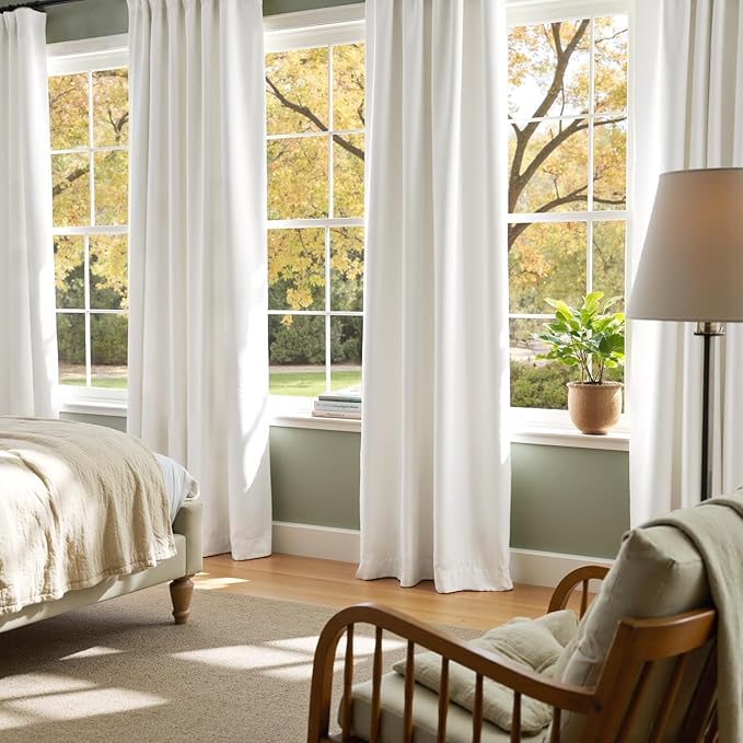 Lazzzy White Blackout Velvet Curtains for Living Room Bedroom 84 Inch Long Insulated Lined Drapes Rod Pocket Modern Window Treatments 2 Panels Set