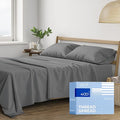 THREAD SPREAD California King Sheets - 400 Thread Count 100% Cotton Sheets California King, 4 PC Cal King Sheets Set, Extra Soft, Cooling Bed Sheets, Deep Pocket California King Sheet Set (Dark Grey)