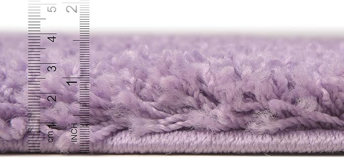 Unique Loom Solid Shag Collection Area Rug (9' x 12' 2" Rectangle Lilac)