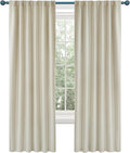 Deconovo Blackout Curtains Back Tab and Rod Pocket Thermal Insulated Room Darkening Curtains for Living Room 52Wx108L Inch Light Beige 2 Panels