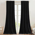 StangH Black Velvet Curtains 42 x 96 inches Luxury Light Blocking Thermal Insulated Window Panels Thick Vertical Room Dividers for Home Office/Theater, W42 x L96, 2 Panels