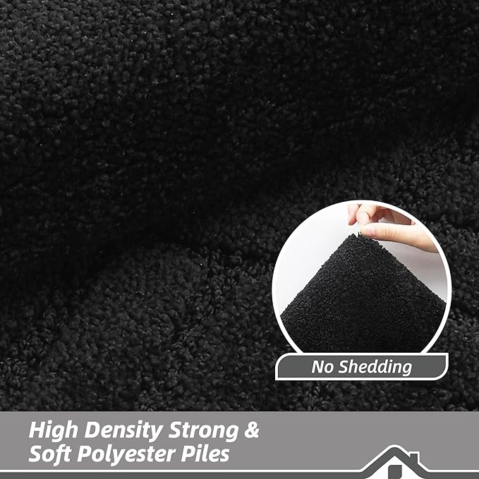 BEQHAUSE Door-Mat-Non-Slip Dirt Trapper Door Mats Low-Profile Front Door Mat Absorbent Floor Mats for Entryway Washable Mud Resistant Home Entrance Doormat, Black, 24"x60"