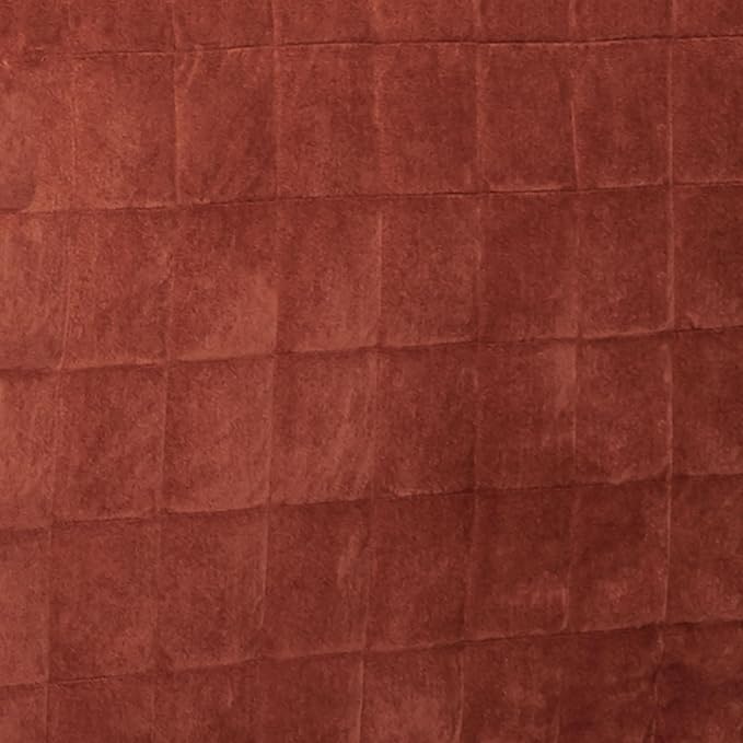 Touch of Class Camden Luxury Bedding | Warm Russet Color | Classic Fitted Bedspread | Faux Suede Box Quilted Design | Designed 2 Piece Set Includes Twin Bedspread and 1 Standard Sham