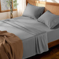 LBRO2M 100% Cotton Sheets Set Deep Pocket 19", 1000 Thread Count Queen Size 4 Piece Bed Sheet Sets Soft Comfortable Bedding All Season (Queen, Gray)