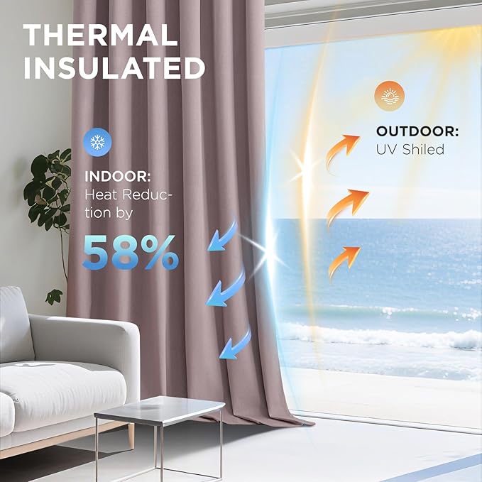 Joydeco Rose Pink 100% Blackout Curtains 120 Inch 2 Panels, Luxury Thermal Pink Velvet Curtains for Bedroom Living Room, Soundproof Blackout Window Drapes, Rod Pocket & Back Tab (52W x 120L)