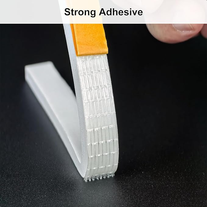 Weather Stripping Door Seal Strip, Strong Adhesive, Weatherproof, Reduce Noise, Gap Filler, Foam Insulation Tape for Doors and Windows (1/2 in x 1/8 in x 16 Ft), White