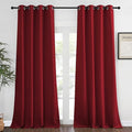 NICETOWN Blackout Curtains 120 inch Length for Sliding Glass Door, Grommet Thermal Insulated Room Darkening Sound Reducing Drapes for Room Divider, 1 Panel, W52 x L120, Burgundy Red