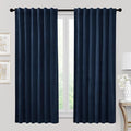 RYB HOME Velvet Curtains 72 inches Length, Back Tab & Rod Pocket Soft Fabric Curtains & Drapes for Bedroom Bathroom Cafe, Navy Blue, W 42 x L 72, 2 Panels Set