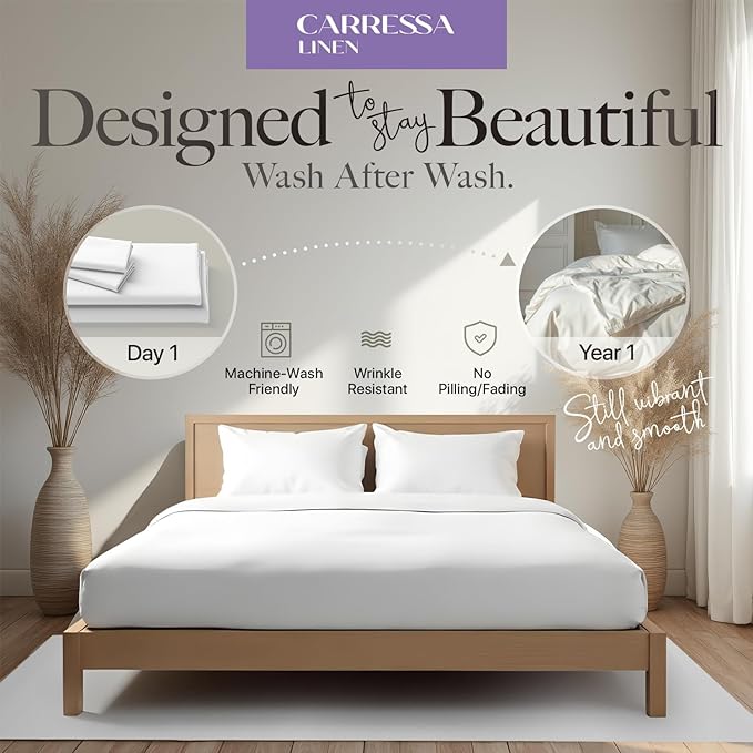 Carressa Linen 100% Egyptian Cotton Full Size Sheets - 600 Thread Count Full Size Egyptian Cotton Sheets (4 PC, True Red), Soft, Cooling, 16" Deep Pocket Sateen Weave Luxury Hotel Bed Sheet Set