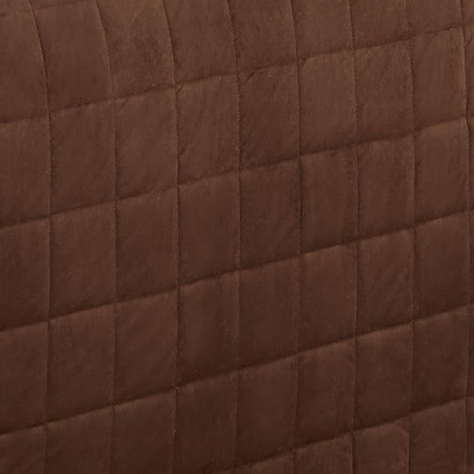 Touch of Class Camden Luxury Bedding | Neutral Chocolate Brown Color | Grande Fitted Bedspread | Faux Suede Box Quilted Design | Designed 3 Piece Set Includes King Bedspread and 2 King Shams