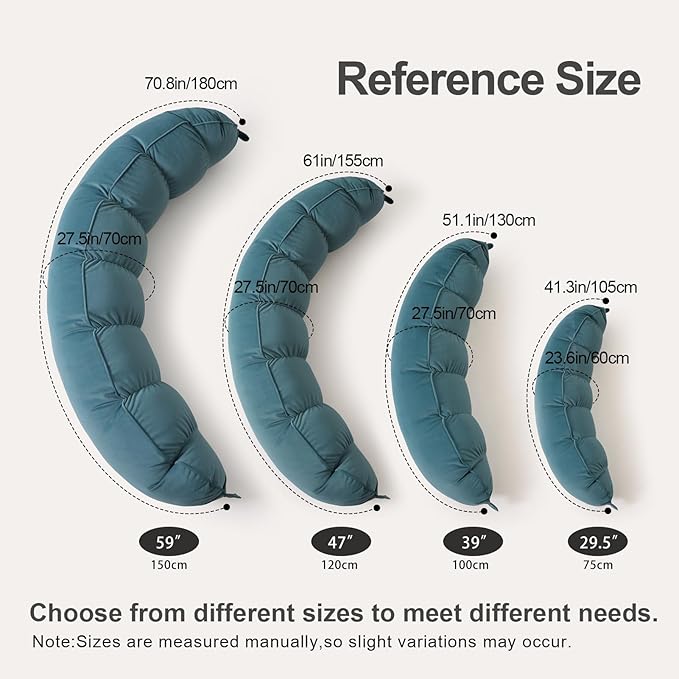 Peallow(Pat. Pend) – Long Round Body Pillow for Adults, Bolster Pillow for Sleeping, Soft and Supportive Pillow for Sleeping & Lumbar Support (Slate Blue, 29.5")