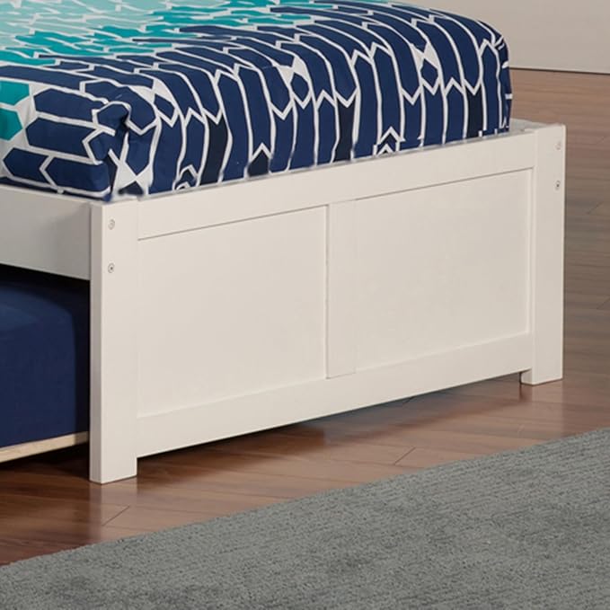 AFI Concord Twin XL Size Platform Bed with Footboard & Twin XL Trundle in White