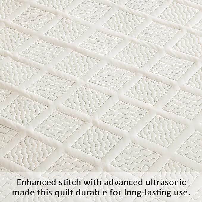 Yiran Queen Quilt Set Beige Spring Summer Bedspreads Bedding Set 3 Pieces Thin Lightweight Microfiber Coverlet with 2 Pillow Shams for All Season