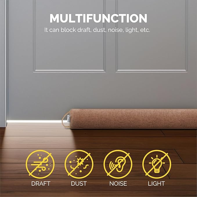 fowong Under Door Draft Stopper 36 Inch Noise Stopper Soundproofing Draft Guard for Bottom of Door, Brown