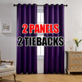 MIUCO Thermal Insulated Grommet Window Blackout Curtains Panels for Livingroom 52x84 Inch Purple 1 Pair