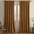 Joydeco Brown Velvet Curtains 72 inch Length 2 Panels, Luxury Blackout Rod Pocket Thermal Insulated Window Curtains, Super Soft Room Darkening Drapes for Living Dining Room Bedroom,W52 x L72 inches