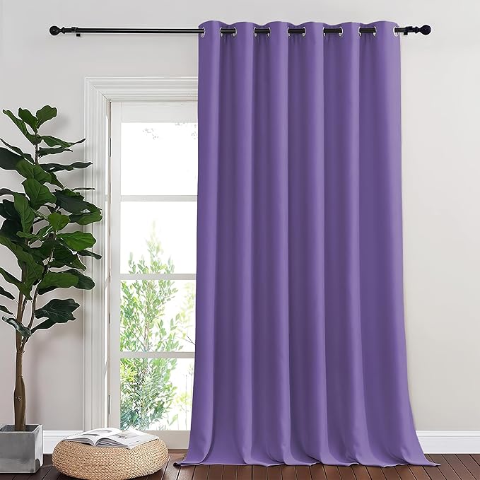 NICETOWN Lilac Purple Blackout Curtains for Bedroom 95 Inch Length - Thermal Insulated Room Darkening Privacy Grommet Window Drapes for Boys Room, Set of 1 Panel, 80 x 95 Inch