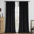 Joydeco Black 100% Blackout Curtains 72 Inch 2 Panels, Luxury Thermal Insulated Black Velvet Curtains for Bedroom Living Room, Soundproof Blackout Window Drapes, Rod Pocket & Back Tab (62W x 72L)