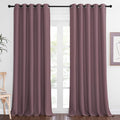 NICETOWN Blackout Curtain Drape for Bedroom - Light Reducing Thermal Insulated Solid Grommet Room Darkening Window Curtain 90 inches Long for Living Room (Dry Rose, 1 Piece, W66 x L90)
