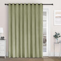 Macochico Extra Wide 100% Blackout Chenille Curtains 100" Wx96 L Thermal Drapes for Sliding Door Living Room Bedroom Auditorium Hotel Green Tint Curtains Grommet Top with Tieback Classic 1 Panel
