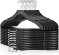 TOPIA HANGER Wooden Coat Hangers 24 Pack, Premium Wood Suit Sweater No Shoulder Bump Hangers, 360° Swivel Hook and Cut Notches Clothes Hangers for Sweater, Hoodie, Shirts, Jackets, Dress, Black CT85B
