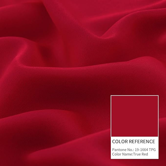 BGment Christmas 100% Blackout Curtains Thermal Insulated with Liner for Living Room Decoration - Grommet Double Layer Energy Saving Bedroom Curtain Drapes (42 x 84 Inches, Red, 2 Panels)