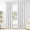ChrisDowa 100% Blackout Pure White Solid Curtains 108 Inches Long 2 Panels for Bedroom Living Room,Farmhouse Room Darkening Thermal Insulated Soundproof Grommet Top Window Treatment Drapes,52x108