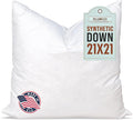 Pillowflex Synthetic Down Pillow Insert - 21x21 Down Alternative, Ultra Soft Large Square Throw Pillow, Couch Sham, Bed Sleeping - 1 Decorative Accent Form