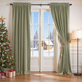 Lazzzy Velvet Blackout Curtains Thermal Insulated Room Window Drapes Super Soft Luxury Curtains for Living Room Bedroom Rod Pocket 2 Panels, Olive Sage, 62" W x 84" L