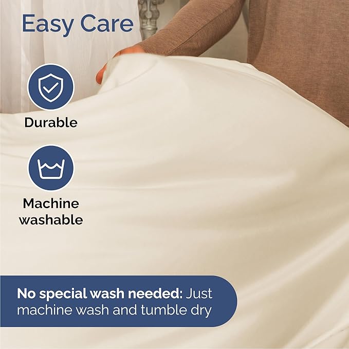 Cal King 6 Piece Sheet Set - Cooling, Comfy & Breathable - Hotel Luxury Bedding, Includes Fitted Sheet for Women, Men, Kids & Teens - 1 Flat, 1 Fitted Sheet, 4 Pillowcases w/Deep Pockets - Off White