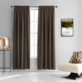 DONREN Insulated Curtains Blackout Draperies - Triple Weave Microfiber Home Thermal Insulated Solid Rod Pocket Blackout Curtains/Panels for Bedroom(Brown, Set of 2, 60 x 84 Inch)