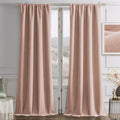 Joydeco Candy Pink Velvet Curtains 108 Inches 2 Panels, Luxury Thermal Insulated Soft Pink Curtains for Bedroom & Living Room, Room Darkening Velvet Drapes, Rod Pocket (52W x 108L)