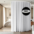 Room Divider Ceiling Mounted Curtains Track Sets Extra Wide Blackout Curtain Flexible Tracks for Bedroom Privacy Partition Separator, 1 Panel White Drape and White Rail, W8.3 x H7ft