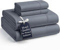 Casa Platino 4Piece Charcoal Microfiber King Sheet Set, Pre-Washed Ultra Soft, Breathable, Deep Pockets - Bed Linen Set