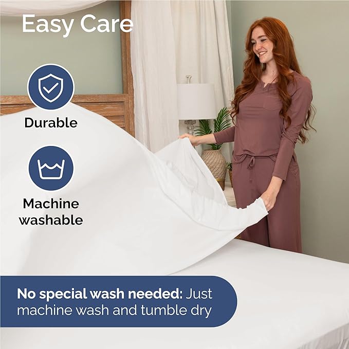 Full 6 Piece Sheet Set - Cooling, Comfy & Breathable - Hotel Luxury Bedding, Includes Fitted Sheet for Women, Men, Kids & Teens - 1 Flat, 1 Fitted Sheet, 4 Pillowcases w/Deep Pockets - Antique White